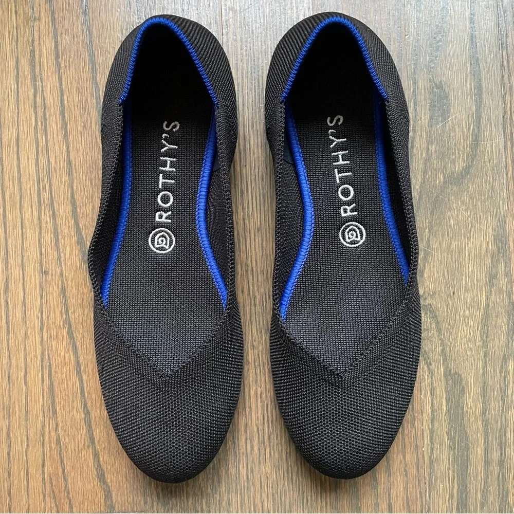 Rothy's Women’s The Flat True Black Round Toe - Size 9 - Picture 2 of 13
